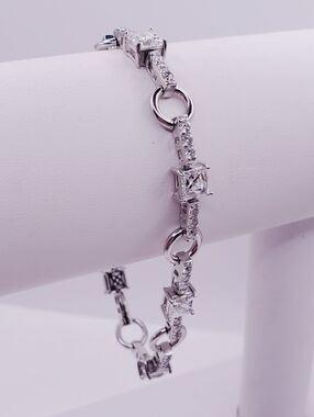 925 Sterling Silver Circle Link Bracelet